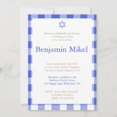 Invitation Hébreu Brit Milah Baby Boy Jewish Blue (Devant)