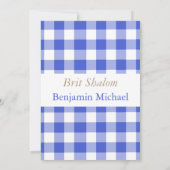 Invitation Hebrew Brit Shalom Baby Boy Nommant Juif Blue (Dos)
