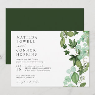Invitation Hedera IVY Green Garden moderne Mariage botaniqu