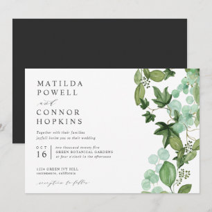 Invitation Hedera   IVY Grey Garden moderne Mariage botanique