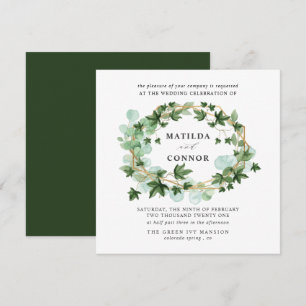 Invitation Hedera   Mariage botanique du cadre d'ivoire de fo