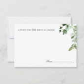 Invitation Hedera | Mariage vert Feuille Ivy Conseils ou rece (Devant)