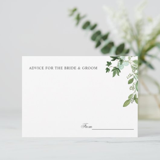 Invitation Hedera | Mariage vert Feuille Ivy Conseils ou rece (Debout devant)
