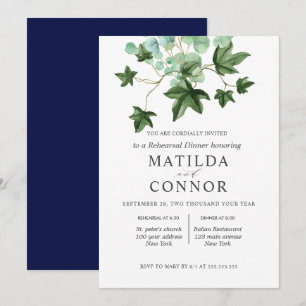 Invitation Hedera   Repas de répétition de Mariages Feuille I