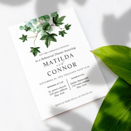 Invitation Hedera | Repas de répétition de Mariages Feuille I