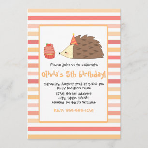 Invitation Hedgehog et Cupcake