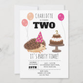 Invitation Hedgehog Mushroom Woodland Forest Funny Birthday (Devant)