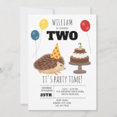 Invitation Hedgehog Mushroom Woodland Forest Funny Birthday (Devant)