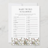 Invitation HEIDI Boho Fleur sauvage Baby Word Scramble Jeu (Devant)