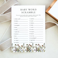 HEIDI Boho Fleur sauvage Baby Word Scramble Jeu