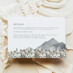 Invitation HEIDI Muted Fleur sauvage Mountain Détails du Mari