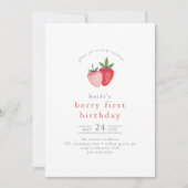 Invitation HEIDI Pink Summer Strawberry Berry Premier anniver (Devant)