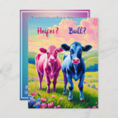 Invitation Heifer ou Bull Style occidental Révélation de genr (Devant / Derrière)