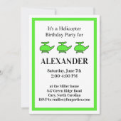 Invitation Hélicoptère fête d'anniversaire (Devant)