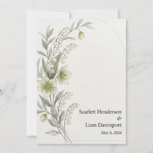 Invitation Hellebore, Muguet, Arche et Aquarelle