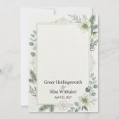 Invitation Hellebores, Sapin de Douglas, Eucalyptus, Baies, F (Dos)