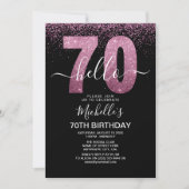 Invitation Hello 70 years modern birthday with photo (Devant)