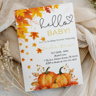 Invitation Hello Baby! Autumn Baby Shower Party