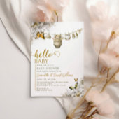Invitation Hello Baby Botanical Clothes Neutral Baby Shower