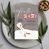 Invitation Hello Baby Cute Snowman Baby Shower