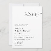 Invitation Hello Baby Minimalist Boho Baby shower photo (Devant)