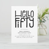 Invitation HELLO CINQUANTE Moderne 50e anniversaire (Debout devant)