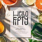 Invitation HELLO CINQUANTE Moderne 50e anniversaire