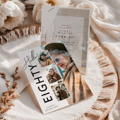 Invitation Hello EIGHTY' Modern Photo Collage 80th Birthday
