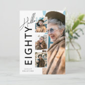 Invitation Hello EIGHTY' Modern Photo Collage 80th Birthday (Debout devant)