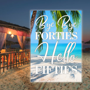 Invitation Hello Fifty Beach Scene 50e fête d'anniversaire
