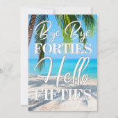 Invitation Hello Fifty Beach Scene 50e fête d'anniversaire (Devant)