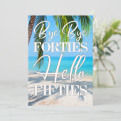 Invitation Hello Fifty Beach Scene 50e fête d'anniversaire (Debout devant)