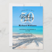 Invitation Hello Fifty Beach Scene 50e fête d'anniversaire (Dos)