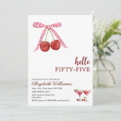 Invitation Hello Fifty Five Cherry Martini Birthday Party (Debout devant)