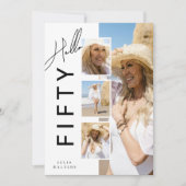 Invitation Hello FIFTY' Modern Photo Collage 50th Birthday (Devant)