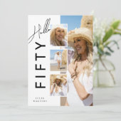 Invitation Hello FIFTY' Modern Photo Collage 50th Birthday (Debout devant)