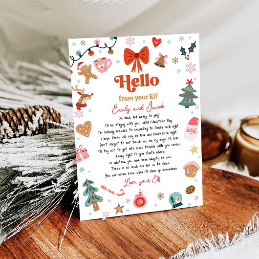 Invitation Hello From Your Elf Letter I'm Back Christmas Elf