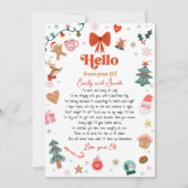 Invitation Hello From Your Elf Letter I'm Back Christmas Elf (Devant)