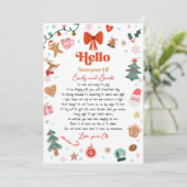 Invitation Hello From Your Elf Letter I'm Back Christmas Elf (Debout devant)