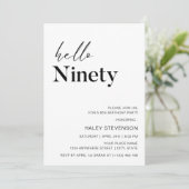 Invitation Hello Ninety Modern Chic minimalist 90e anniversai (Debout devant)