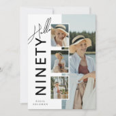 Invitation Hello NINETY' Modern Photo Collage 90th Birthday (Devant)