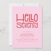 Invitation HELLO SEVENTY Moderne 70e anniversaire (Devant)