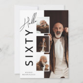 Invitation Hello SIXTY' Modern Photo Collage 60th Birthday (Devant)