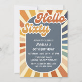 Invitation Hello Sixty Retro Sun Super Wave 60e anniversaire (Devant)