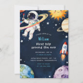 Invitation Hello Space First Trip Around The Sun 1st Birthday (Devant)