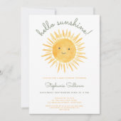Invitation Hello Sunshine Baby Shower  (Devant)