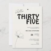 Invitation Hello Thirty Five Bold Typography 35th Birthday (Devant)