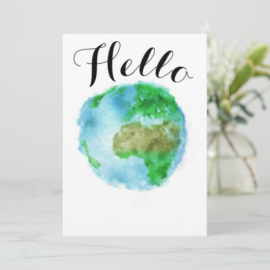 Invitation hello watercolor (Debout devant)
