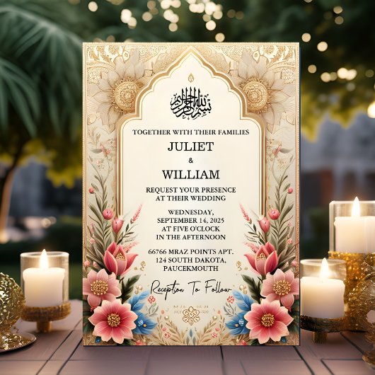 Invitation Henna Islam Nikah arabe Walima Mariage musulman