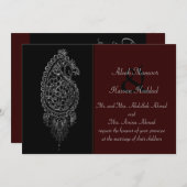 Invitation Henna Peacock (Devant / Derrière)